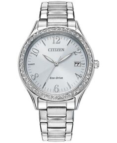 Женские классические часы Eco Drive с браслетом из нержавеющей стали, 34 мм Citizen