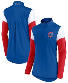 Женская красная флисовая куртка Chicago Cubs с молнией на четверть Fanatics
