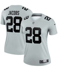 Женская серебристая майка Josh Jacobs Las Vegas Raiders Inverted Legend Nike, серебро