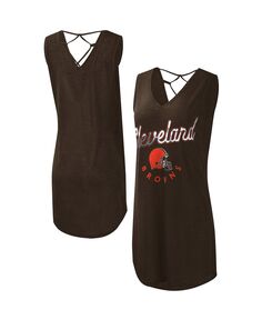 Женское коричневое пляжное платье с v-образным вырезом и v-образным вырезом Game Time Cleveland Browns Game Time G-III 4Her by Carl Banks, коричневый