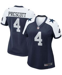 Женская футболка Dak Prescott Navy Dallas Cowboys Alternate Game Team Nike, темно-синий