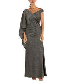 Женское платье металлизированного цвета со сборками и драпировкой Nightway