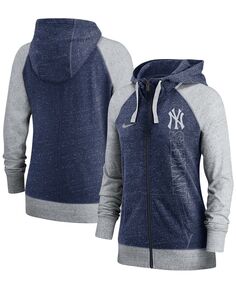 Женская темно-синяя худи с молнией во всю длину в винтажном стиле New York Yankees In Pocket Gym Nike, темно-синий
