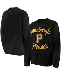 Черный женский удобный вельветовый пуловер с надписью Pittsburgh Pirates Script G-III 4Her by Carl Banks, черный