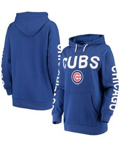 Женский пуловер с капюшоном с цветными блоками Royal Chicago Cubs Extra Inning G-III 4Her by Carl Banks