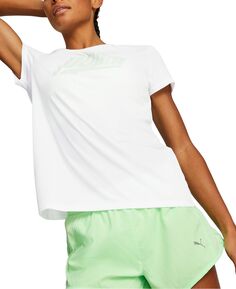Женская футболка с круглым вырезом и короткими рукавами с логотипом для бега Puma