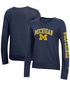 Женский флисовый свитшот темно-синего цвета Michigan Wolverines University 2.0 Champion, темно-синий