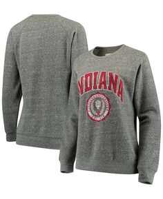 Женский серый свитер Indiana Hoosiers Edith в винтажном стиле Knobi Pullover Sweatshirt Pressbox