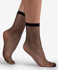 Женские носки в сеточку европейского производства, 2 пары носков LECHERY, черный