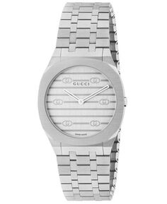 Женские швейцарские часы с браслетом из нержавеющей стали 25H, 30 мм Gucci, серебро