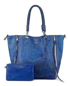 Женская большая сумка Barracuda с застежкой и застежкой, расписанной вручную OLD TREND, синий