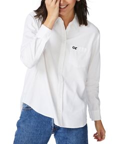 Женская хлопковая рубашка с карманами и вышивкой Court &amp; Rowe