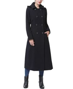 Женское шерстяное прогулочное пальто Laila с длинным капюшоном kimi + kai, черный