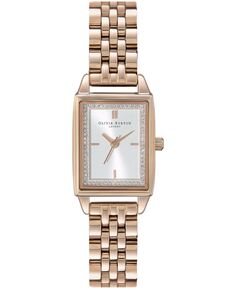 Женские кварцевые часы-гвоздики с золотистым браслетом из нержавеющей стали, 25,5 x 20,5 мм Olivia Burton