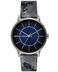 Мужские серые часы-браслет из переработанного полиэтилентерефталата с тремя стрелками, 42 мм Armani Exchange, серый