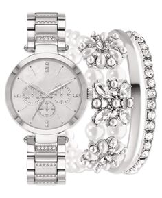 Женские часы-браслет из металлического сплава серебристого цвета, подарочный набор 34 мм Jessica Carlyle, серебро