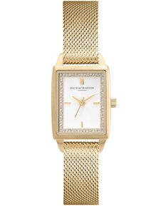 Женские кварцевые золотистые часы из нержавеющей стали с сеткой, 25,5 x 20,5 мм Olivia Burton, золотой