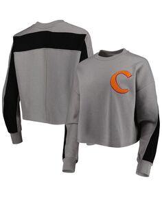 Женский серый свитер Clemson Tigers Back To Reality с цветными блоками Gameday Couture, серый