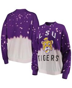 Женский фиолетовый свитшот-пуловер LSU Tigers Twice As Nice с эффектом выцветшего цвета Gameday Couture