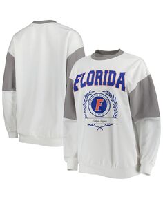 Женский серый свитшот-пуловер Florida Gators It&apos;s A Vibe Dolman Gameday Couture, серый