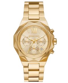 Женские часы Raquel с хронографом, золотистый браслет из нержавеющей стали, 41 мм Michael Kors, золотой