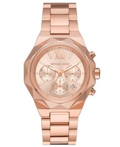 Женские часы Raquel с хронографом из нержавеющей стали цвета розового золота с браслетом, 41 мм Michael Kors, золотой