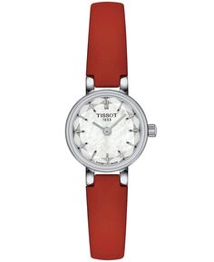 Женские швейцарские часы с милым красным кожаным ремешком, 20 мм Tissot, красный