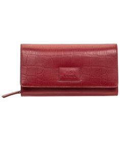 Женский кошелек Croco Collection с защищенным RFID-клатчем Mancini, красный