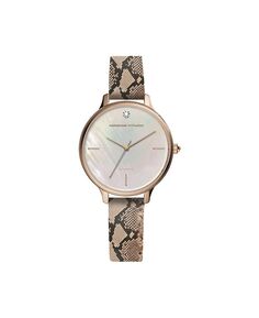 Аналоговые часы Blush со змеиным принтом на ремешке из натуральной кожи, 29 мм Adrienne Vittadini