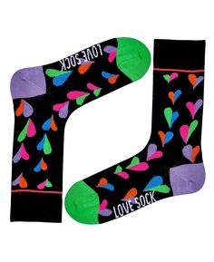 Женские носки для экипажа из органического хлопка Funky Hearts Love Sock Company, черный