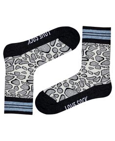 Женские носки с леопардовым принтом из органического хлопка Love Sock Company, серый