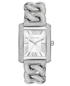 Женские часы Emery с тремя стрелками, серебристого цвета, из нержавеющей стали с браслетом Pave, 40 мм Michael Kors