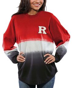 Женские брюки Scarlet Rutgers Scarlet Knights, окрашенные погружением с длинными рукавами и омбре Spirit Jersey