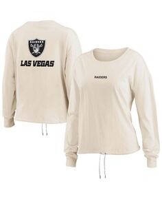 Женская овсяная укороченная рубашка с длинными рукавами Las Vegas Raiders WEAR by Erin Andrews