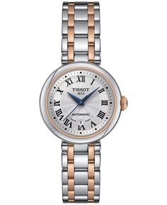 Женские часы Bellissima с двухцветным PVD-браслетом из нержавеющей стали, 29 мм Tissot, белый