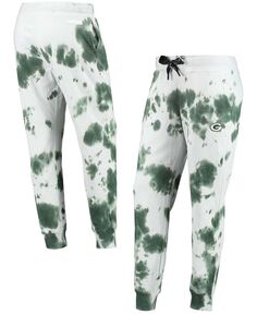 Женские белые и зеленые брюки-джоггеры Green Bay Packers Melody Tie-Dye DKNY, белый