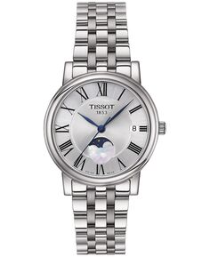 Женские часы Carson Premium Lady Moonphase с браслетом из нержавеющей стали, 32 мм Tissot, серебро