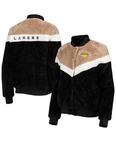 Женская черно-коричневая куртка на кнопках Los Angeles Lakers Riot Squad Sherpa G-III 4Her by Carl Banks