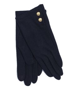 Женские перчатки Touch из смеси кашемира с двумя пуговицами Lauren Ralph Lauren, черный