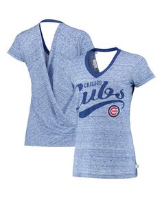 Женская темно-синяя футболка с v-образным вырезом и запахом на спине New York Yankees Hail Mary Touch