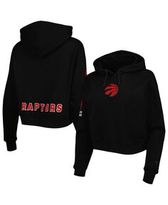 Женский черный укороченный флисовый пуловер с капюшоном Toronto Raptors Classic Pro Standard, черный