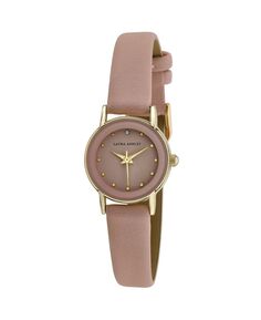 Женские розовые часы с веганским кожаным ремешком, 24 мм Laura Ashley, розовый