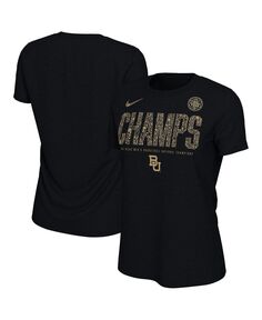 Женская черная мужская футболка Baylor Bears NCAA 2021 по баскетболу в раздевалке с национальными чемпионами Nike, черный