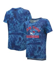 Женская синяя футболка Tri-Blend New York Rangers Boyfriend Tie-Dye Majestic, синий