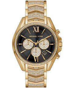 Женские часы Whitney Chronograph с золотистым браслетом из нержавеющей стали, 44 мм Michael Kors, золотой