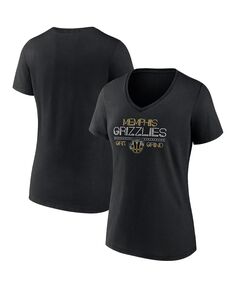 Черная женская фирменная футболка Memphis Grizzlies Hometown Collection Grit Grind с v-образным вырезом Fanatics, черный