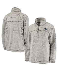 Женский серый пуловер San Jose Sharks Sherpa с молнией четверть четверти G-III 4Her by Carl Banks, серый