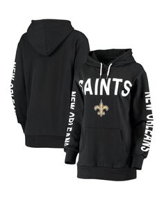 Женский черный пуловер с капюшоном New Orleans Saints Extra Point G-III 4Her by Carl Banks, черный