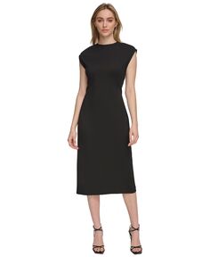 Женское платье миди Lux Ponte Calvin Klein, черный