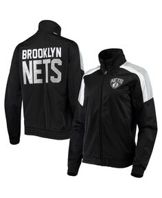 Черная женская спортивная куртка с молнией во всю длину Brooklyn Nets Jump Shot G-III 4Her by Carl Banks, черный
